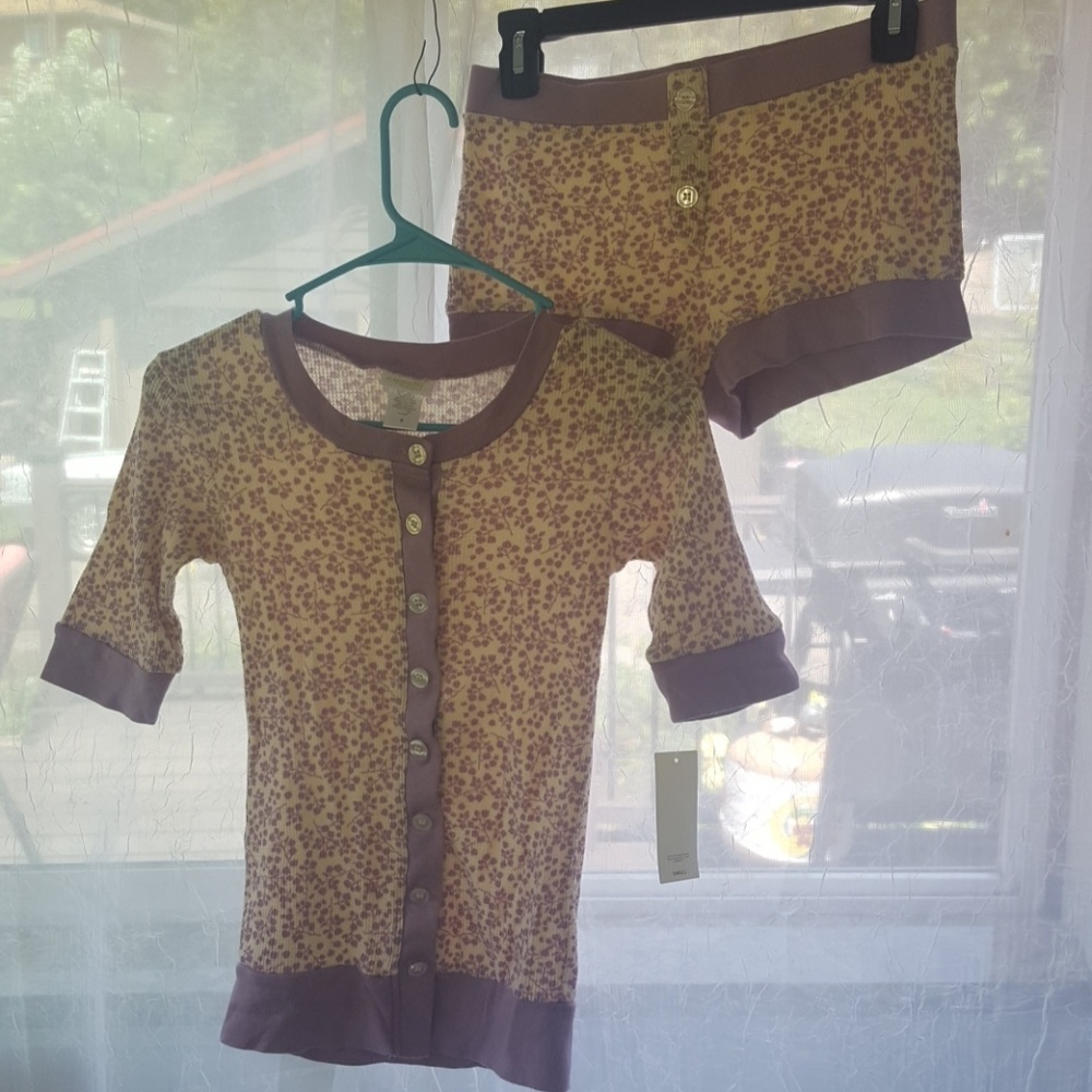 Nwt floral print 100% cotton pj set